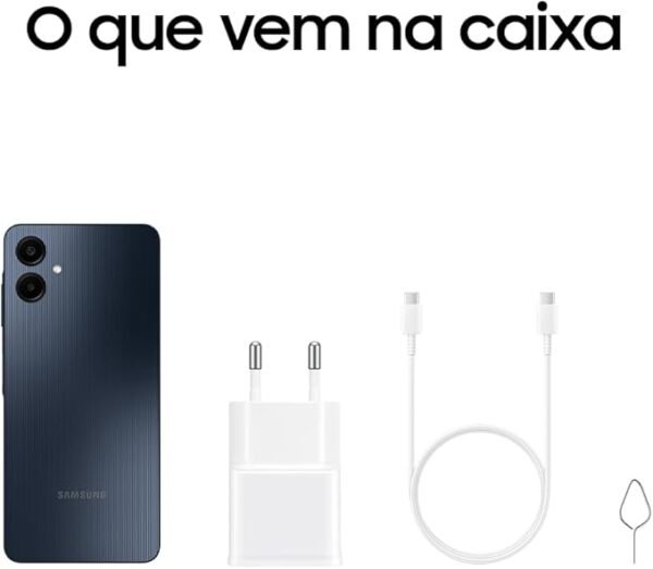 Smartphone Samsung Galaxy A06 128GB, 4GB RAM, Processador Octa-Core, Bateria de 5000mAh, Tela Infinita de 6.7", Câmera Traseira Dupla, Dual Chip - Azul Escuro - Image 3