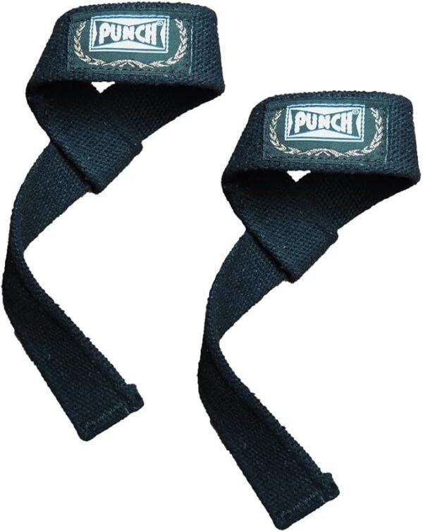 Punch Strap Musculação - Preto - Par - 100% Algodão - Tala Lifting, Power Lifiting, Levantamento De Peso - Unissex