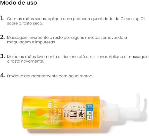 Gokujyun Oil Cleasing - Óleo Removedor de Maquiagem com Ácido Hialurônico 200ml, Hada Labo - Image 3