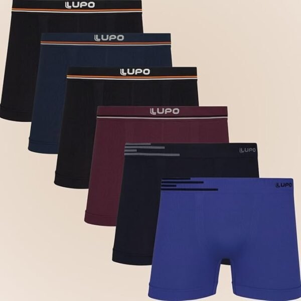Kit Com 6 Cuecas Boxer Lupo Microfribra Sem Costura Adulto Box Masculina 436 - Image 3
