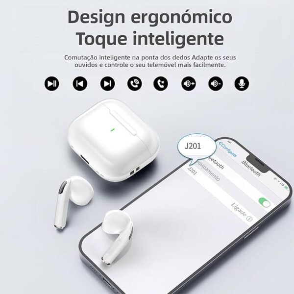 Fone de Ouvido Bluetooth 5.3, Tipo USB C Fone de Ouvido Sem Fio com Microfone, Earphone Sem Fio Bluetooth À Prova D'água HiFi Com Cancelamento De Ruído e Energia para 40 Horas Totais - Image 2