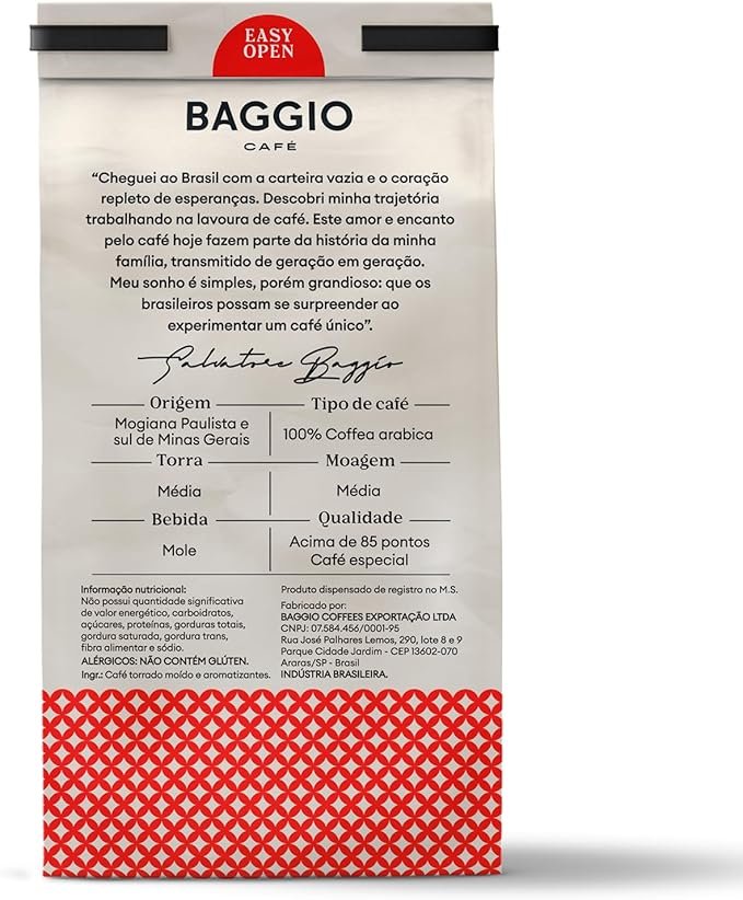 Baggio Café Café Torrado E Moído Aroma De Chocolate Com Avelã 250G - Image 4