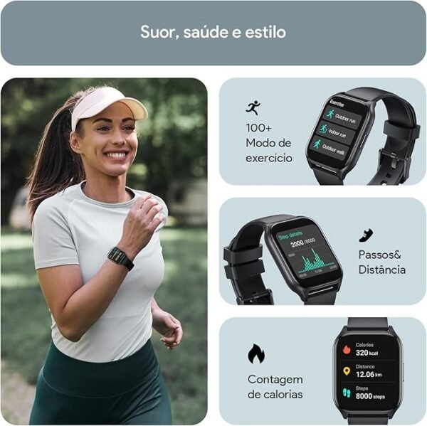 Relógio Inteligente Tranya ES10 1.83“ Tela HD Touch, IP68 à Prova d‘Água, Bateria de 7-10 Dias, Monitoramento Esportivo, Chamadas Bluetooth, Notificações, Smartwatch - Image 3