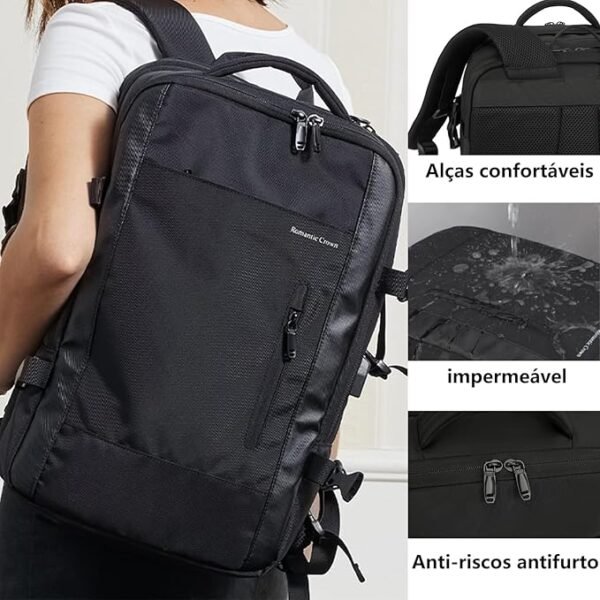 Romantic Crown Mochila de Viagem Expansivel Masculina Feminina, Mochila Para Notebook Executiva Impermeável Reforçada Cabo USB,Mochilas Trabalho Escola Viagens Presente - Image 2