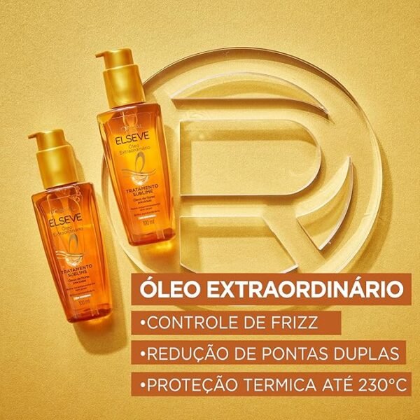 L'Oréal Paris Elseve Óleo Finalizador Óleo Extraordinário, Anti Frizz, Protetor Térmico, 100ml - Image 3